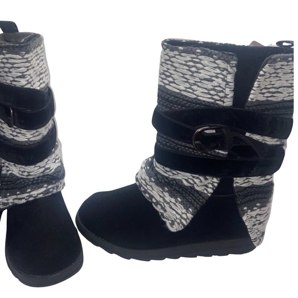 MUK LUKS Women's Nikki Boots - Blue Steel/Dark Gray - Size 7 - Mid Calf (V) - Picture 3 of 13